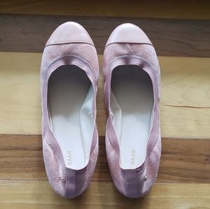 Blush suede & leather flats